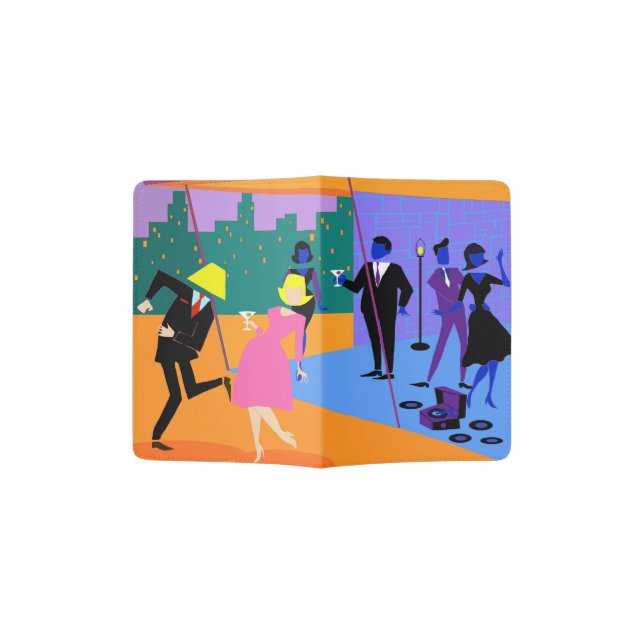 Retro Urban Rooftop Party Passport Holder (Opened)