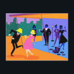 Retro Urban Rooftop Party Postcard<br><div class="desc">This Retro Urban Rooftop Party Postcard is intoxicating in its detail. The cartoon design features the type of wildly sophisticated cocktail party that is normally only seen in movies from the 1960s. There is a lot for the partygoers to take in. From the comfort of a penthouse apartment, guests are...</div>