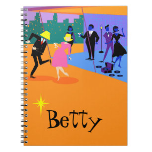 Retro Urban Rooftop Party Spiral Notebook