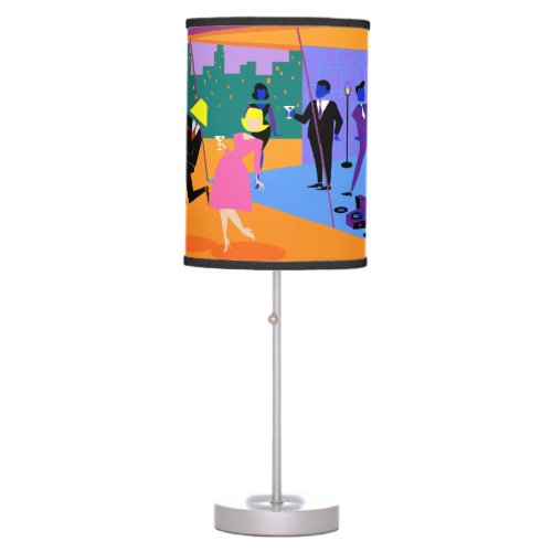 Retro Urban Rooftop Party Table Lamp