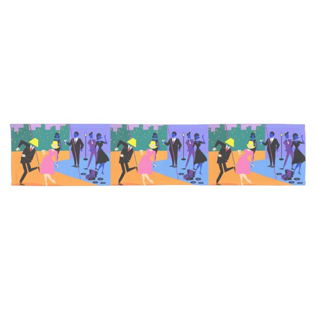 Retro Urban Rooftop Party Table Runner (Horizontal)