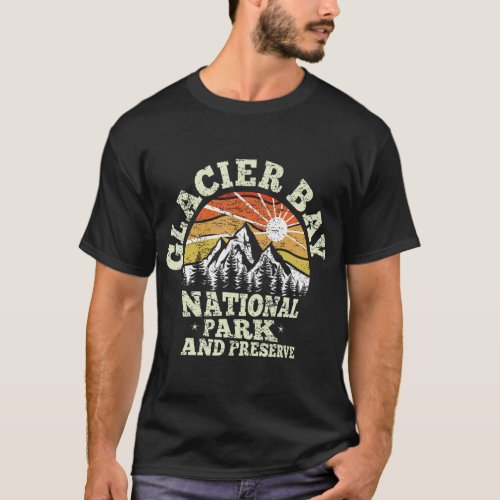 Retro US Alaska 1980 Glacier Bay National Park and T_Shirt