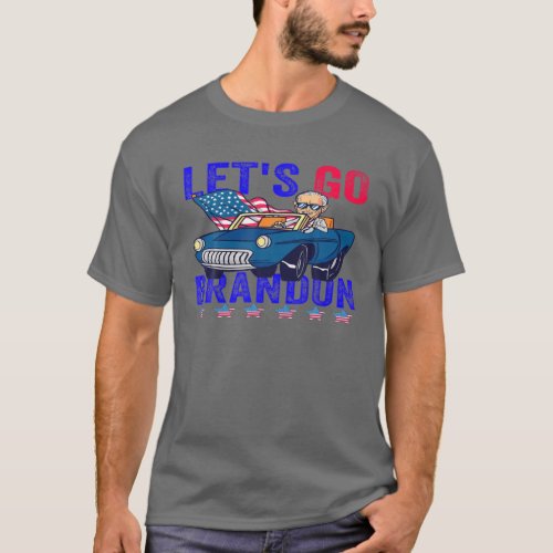 Retro US Flag Biden Lets Go Brandon Conservative T_Shirt