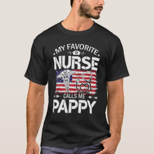 Retro Us Flag My Favorite Nurse Calls Me Pappy Fat T-Shirt