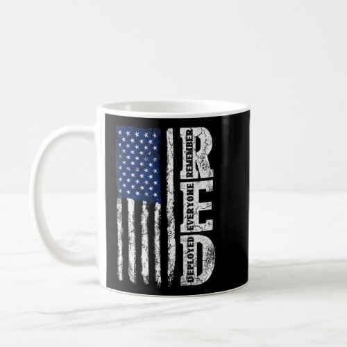 Retro US Flag Remember Everyone Veteran Deployed R Coffee Mug