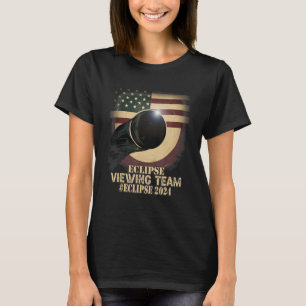 Retro US Flag Total Solar Eclipse Viewing Team 202 T-Shirt