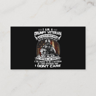 Retro US Flag Veteran Day Dont Mess With My Flag P Business Card