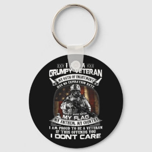 Retro US Flag Veteran Day Dont Mess With My Flag P Keychain