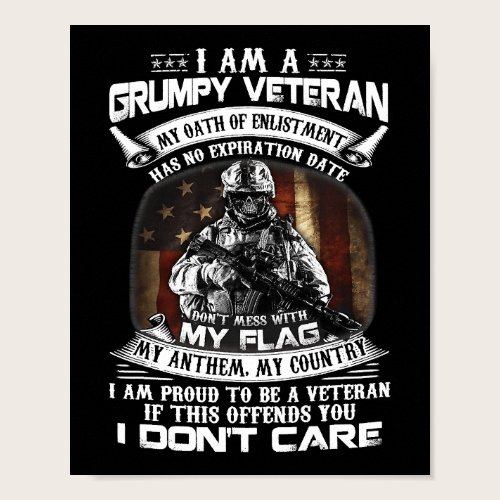 Retro US Flag Veteran Day Dont Mess With My Flag P Poster