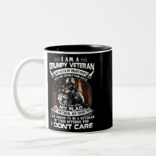 Retro US Flag Veteran Day Dont Mess With My Flag P Two-Tone Coffee Mug