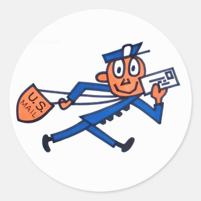 Retro US Mail Carrier Cartoon sticker (Front)