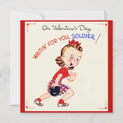 Retro US Military Valentine's Day Card Invite