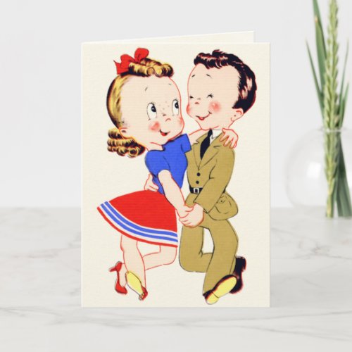 Retro US Military Valentine's Day Card