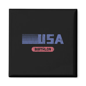 Retro Usa 2022 Team American Biathlon Vintage  Magnet