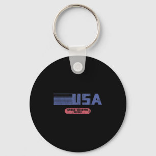 Retro Usa 2022 Team American Cross Country Skiing  Keychain