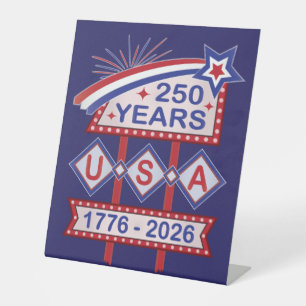 Retro USA 250th Anniversary Marquee Sign 1776-2026