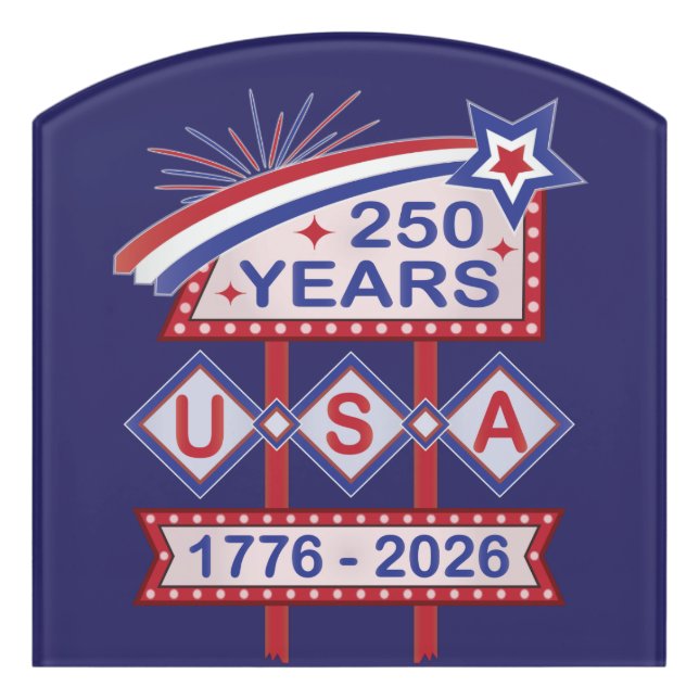 Retro USA 250th Anniversary Marquee Sign 1776-2026 (Contour Front)