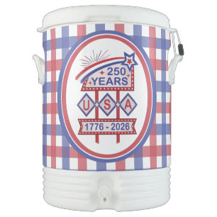 Retro USA 250th Anniversary Marquee Sign 1776-2026 Beverage Cooler