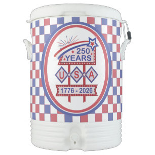 Retro USA 250th Anniversary Marquee Sign 1776-2026 Beverage Cooler
