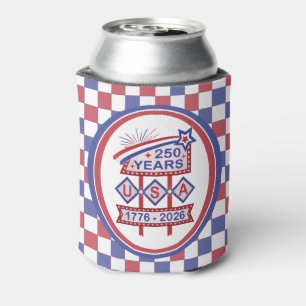 Retro USA 250th Anniversary Marquee Sign 1776-2026 Can Cooler