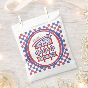 Retro USA 250th Anniversary Marquee Sign 1776-2026 Favor Bag