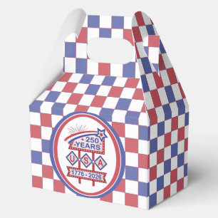 Retro USA 250th Anniversary Marquee Sign 1776-2026 Favor Boxes