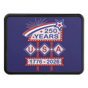 Retro USA 250th Anniversary Marquee Sign 1776-2026 Hitch Cover