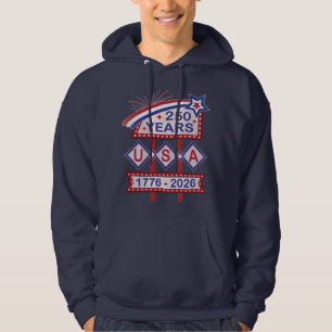 Retro USA 250th Anniversary Marquee Sign 1776-2026 Hoodie