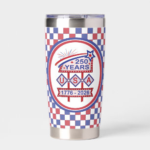 Retro USA 250th Anniversary Marquee Sign 1776-2026 Insulated Tumbler