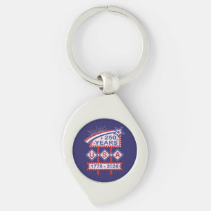 Retro USA 250th Anniversary Marquee Sign 1776-2026 Keychain