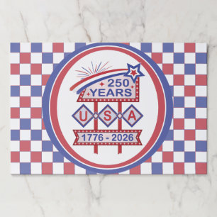 Retro USA 250th Anniversary Marquee Sign 1776-2026 Paper Pad