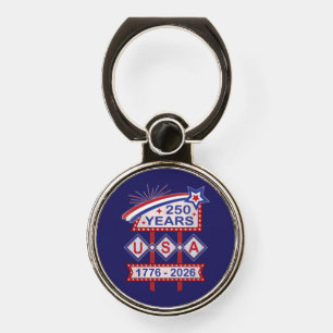 Retro USA 250th Anniversary Marquee Sign 1776-2026 Phone Ring Stand