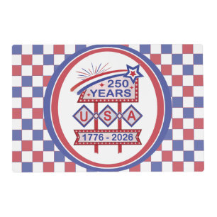 Retro USA 250th Anniversary Marquee Sign 1776-2026 Placemat