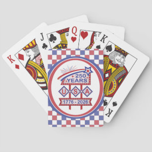 Retro USA 250th Anniversary Marquee Sign 1776-2026 Poker Cards
