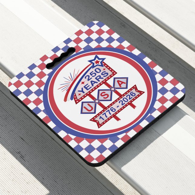 Retro USA 250th Anniversary Marquee Sign 1776-2026 Seat Cushion (In Situ)