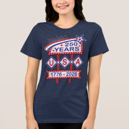 Retro USA 250th Anniversary Marquee Sign 1776-2026 Tri-Blend Shirt