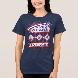 Retro USA 250th Anniversary Marquee Sign 1776-2026 Tri-Blend Shirt