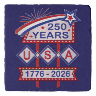 Retro USA 250th Anniversary Marquee Sign 1776-2026 Trivet