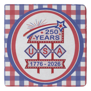 Retro USA 250th Anniversary Marquee Sign 1776-2026 Trivet