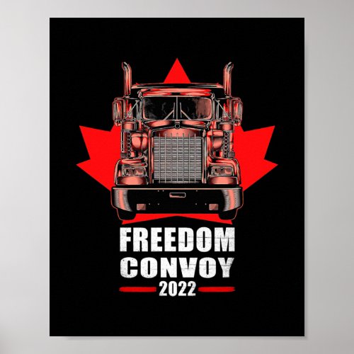 Retro USA American Canada Flag Freedom Convoy Poster