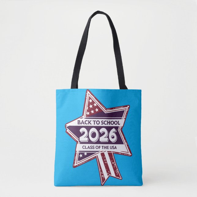 Retro USA Class of 2026 Back to School Tote Bag (Front)