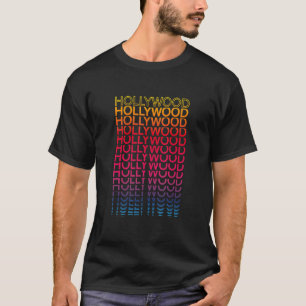 Retro Usa Colorful City   Nostalgic Hollywood T-Shirt