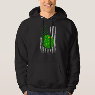 Retro Usa Flag Bowling Shamrock Sports St Patrick  Hoodie