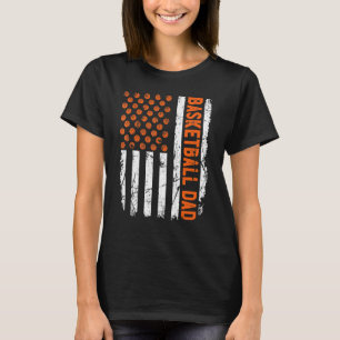 Retro USA Flag Sports Best Dad Ever Proud Basketba T-Shirt