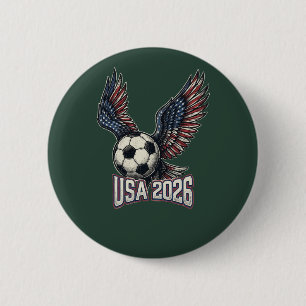 Retro USA Soccer 2026 Eagle Wings T-Shirt Button