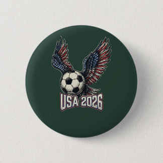 Retro USA Soccer 2026 Eagle Wings T-Shirt Button
