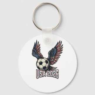 Retro USA Soccer 2026 Eagle Wings T-Shirt Keychain
