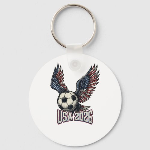 Retro USA Soccer 2026 Eagle Wings T-Shirt Keychain