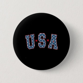 Retro USA Star 4th Of July Patritotic Independence Button