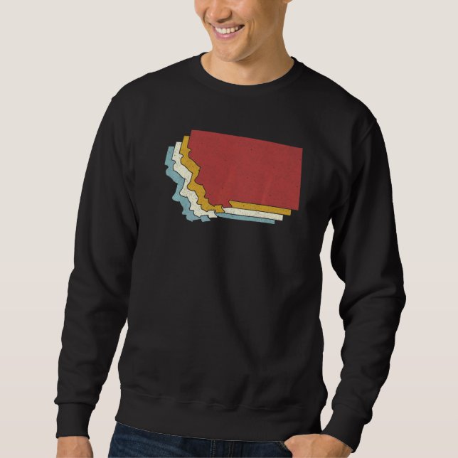 Retro USA State  Vintage Map Montana Sweatshirt (Front)